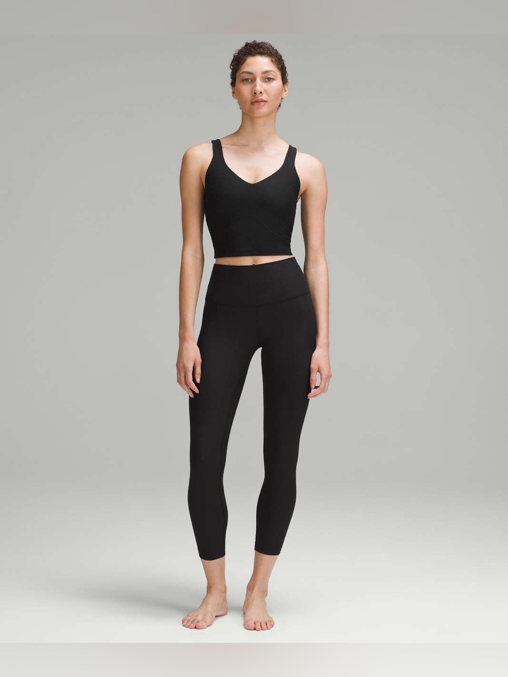 Lululemon High-Rise Yoga Tight Grid Texture black crop legging